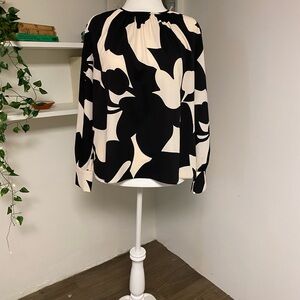 Black and White Abstract Blouse
